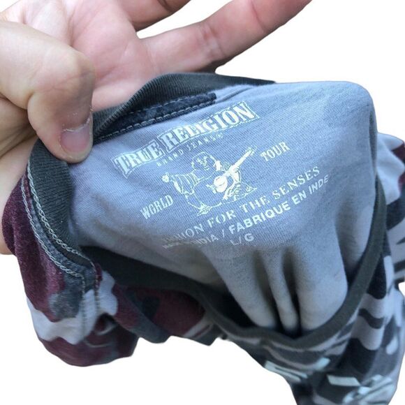 TRUE Religion T Shirt Camo Big Logo Large - Picture 5 of 11